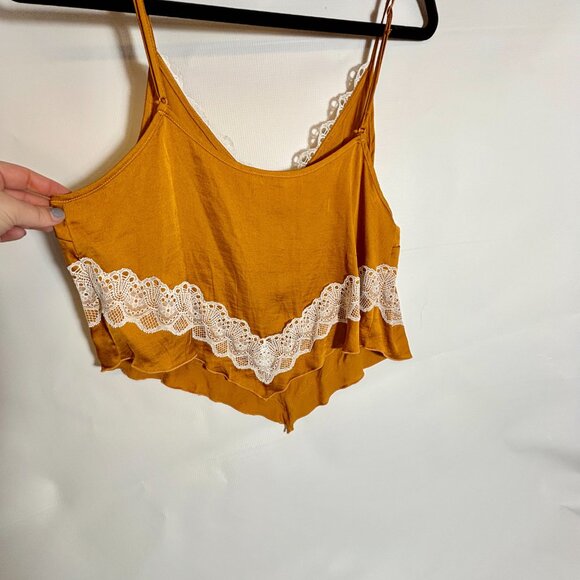 Free People Intimately Your Eyes Cami Mustard Yellow Gold Tank Medium - Picture 4 of 6